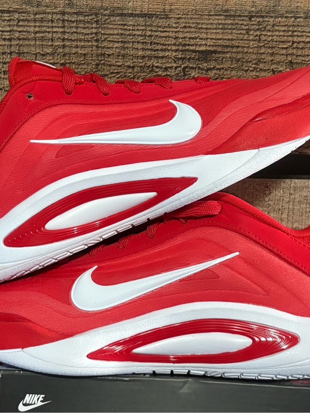 Nike University Red and White Sneakers A’ja Wilson collab W7, Y5.5